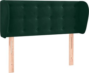 vidaXL Tăblie de pat cu aripioare verde închis 93x23x78/88 cm catifea