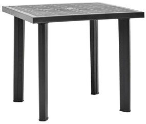 vidaXL Masă de grădină, antracit, 80 x 75 x 72 cm, plastic