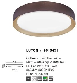 Lustra LED moderna design slim Luton maro NVL-9818451
