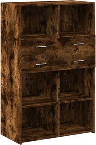 vidaXL Dulap înalt, stejar fumuriu, 80x42,5x124 cm, lemn prelucrat