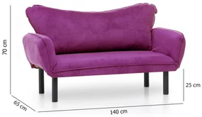 Canapea extensibila cu 2 Locuri Lisbon, 150 x 80 x 65 cm