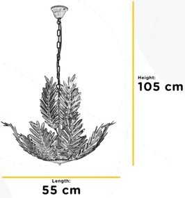 Lustră pe lanț FELCE 5xE14/6W/230V crem ONLI