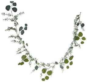 Planta artificiala Ghirlanda decorativa, Azay Design, cu frunze verzi de Eucalipt, detalii realiste, agatatori pe toata lungimea, 180cm