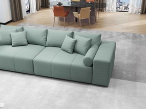 Canapea extensibilă dumonde cu ladă de depozitare si sezut confortabil din spuma high-density, Marbela Enjoy Mint XXL 295x100 cm