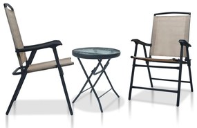vidaXL Set mobilier tip bistro, gri taupe, 3 piese, oțel