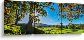 Tablou Privire la câmp (cu ceas) (90x30 cm)