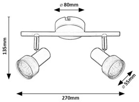 Spot de tavan KONRAD 2xGU10/50W/230V Rabalux 73012
