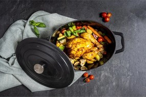 Oală fontă emailată ovală 5,1 L Negru mat Castard Cosy &amp; Trendy 2601659