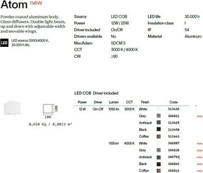 Aplica LED exterior ambientala IP54 ATOM AP D10 coffee 4000k