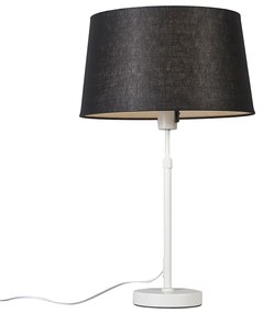 Lampă de masă albă cu abajur negru 35 cm reglabilă - Parte