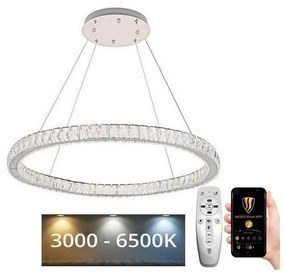 Lustră LED dimabilă pe cablu LED/100W/230V 3000-6500K argintiu + telecomandă