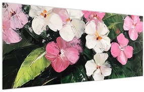 Tablou - Flori roz și albe (120x50 cm)