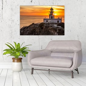 Tablou cu far în apus de soare (90x60 cm)
