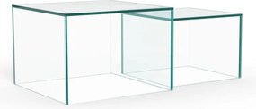 Măsuțe de cafea 2 buc. din sticlă 50x50 cm Dice – Actona
