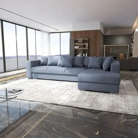 Colțar extensibil dumonde cu ladă de depozitare si sezut confortabil din spuma high-density, Gloria Enjoy Antracit II 320x183 cm