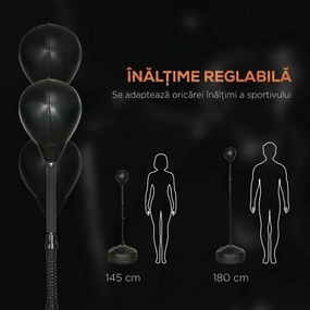 SPORTNOW Minge de Box de Podea Bază Umplută Înălțime Reglabilă 145-180 cm | Aosom Romania