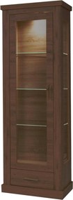 Vitrina HILARD AR2, stejar stirling, DTD laminat, 68x39x198 cm