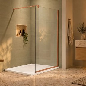 Paravan de dus tip Walk-in cupru periat Rune Syn 70x200 cm