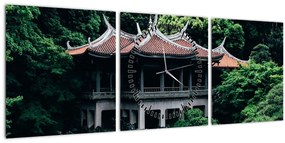 Tablou cu grădina japoneză națională (cu ceas) (90x30 cm)