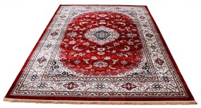 Covor clasic burgundia Isfahan 200x300 covor poliester mecanic pentru living sau dormitor