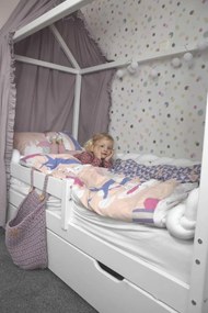 Pat pentru copii Casa Paul - Alb 180x80 cm pat fără spațiu de depozitare