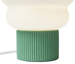 Lampă de masă Japandi verde cu sticlă opal 18cm - Kumo