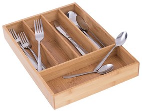 Dozator pentru ustensile Kinghoff KH 1222, Bambus, 5 compartimente