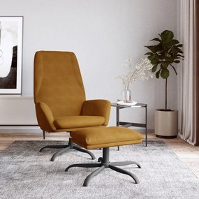 3097845 vidaXL Scaun de relaxare cu taburet, maro, catifea