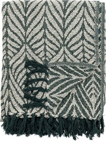 Pătură verde/bej din bumbac reciclat 130x160 cm Ugento – Bloomingville