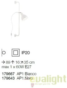 Aplica directionabila SHOWER AP1 NERO 179643
