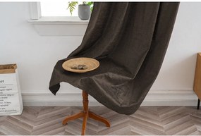 Draperie opaca LOOM VELVET 140x250 cm, maro Agatat: Inele metalice