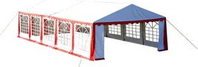 Copertina + pereti laterali pavilion petrecere 10 x 5 m, Rosu  Alb Rosu