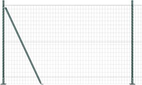 vidaXL Gard cu Stâlp Verde 1,6 x 10 m Oțel și PVC