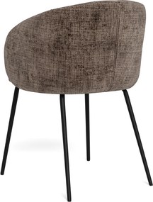 MAZZONI EXPORT CLARA Maro Stins (țesătură Juto 24)/picioare negre - SCAUN MODERN ADÂNC TAPIȚAT PENTRU SALON/LIVING/BIROU LOFT