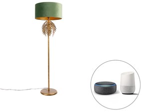 Lampă de podea inteligentă aurie 145 cm cu abajur verde, inclusiv Wi-Fi A60 - Botanica