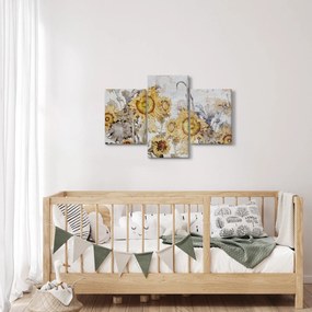 Tablou - Floarea-soarelui pe perete (90x60 cm)
