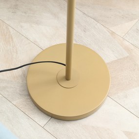 HOMCOM Lampadar design 40 W max. picior oțel dorat abajur material textil cremă dim. 25,5 x 25,5 x 157 cm auriu și bej | Aosom Romania