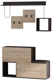 Set mobilier pentru hol Huan (antracit + stejar). 1067304
