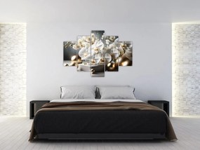 Tablou - Orhidee și bile aurii (150x105 cm)