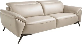 Canapea 3 locuri eleganta, design italian Cowhide leather taupe grey