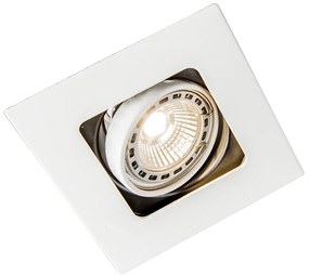 Set 6 becuri Spot pătrat încastrat alb rotativ și basculabil - Artemis