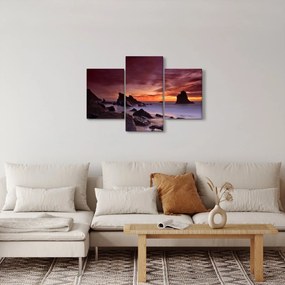 Tablou cu apus de soare pe mal (90x60 cm)