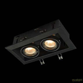 Plafoniera incastrabila cu doua spoturi Metal, negru MYDL008-2-02-B