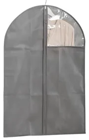 Husa textila pentru haine cu fermoar, Vlies Small Gri, l60xH90 cm