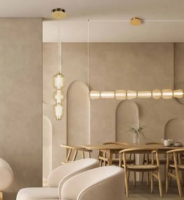 Veioza, Lampa de masa design modern LED DECO auriu/ sampanie