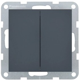 Intrerupator dublu 10A, IP20, Night, Panasonic Karre Plus 55 Soft Touch