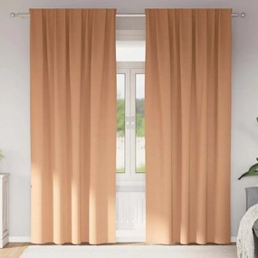 vidaXL Perdele cu perdele 2 pcs Maro deschis 225 x 140 cm Poliester