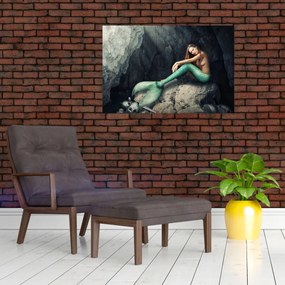 Tablou - Sirena pe stâncă (90x60 cm)