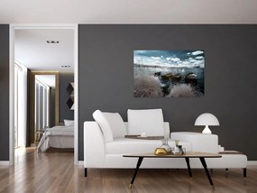 Tablou - Bărci de lemn pe lac (90x60 cm)