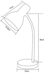 Lampă de masă Zuma Line SM-W02-WH 1xE27/40W/230V alb/maro